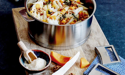 Penne à la courge et aux noix
