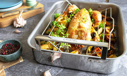 Poulet aux olives et pommes de terre