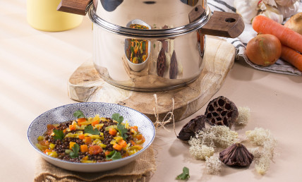 Curry de lentilles vertes aux carottes