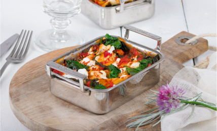 Lasagne au Brocciu, épinard à l'immortel