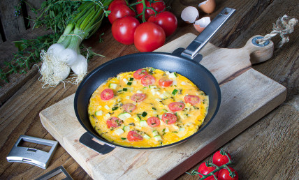 Omelette courgettes tomates