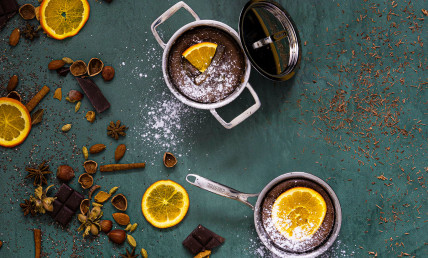 Chocolate fondant with candied orange