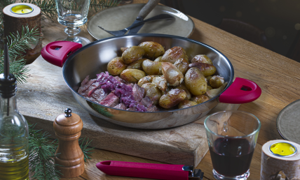 BAVETTE A L'ECHALOTE ET POMMES DE TERRE FACON BISTROT