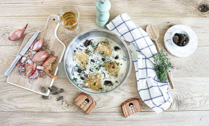 Poulet aux morilles et vin jaune