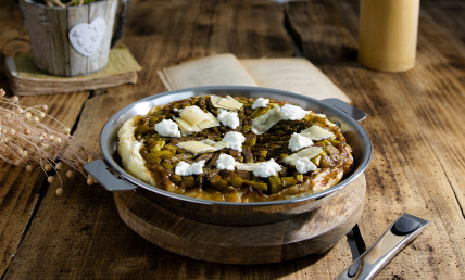 Tatin d’asperges ricotta et parmesan