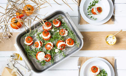 Tomates farcies à la ricotta, parmesan et ciboulette