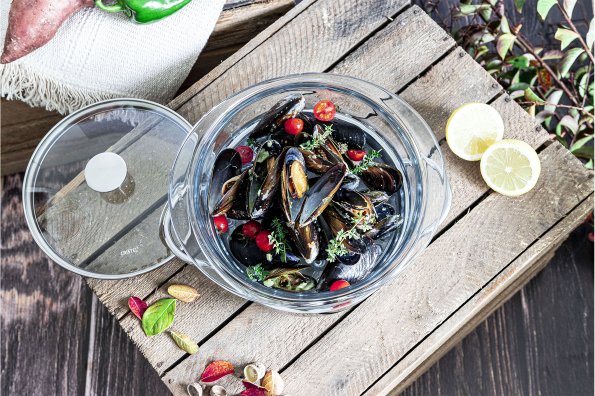 Moules vapeur aux petits légumes