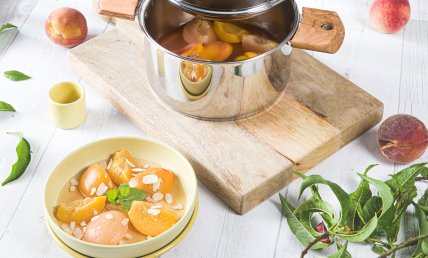 Soupe de pêche au basilic