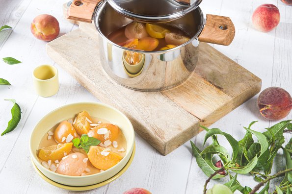 Soupe de pêche au basilic