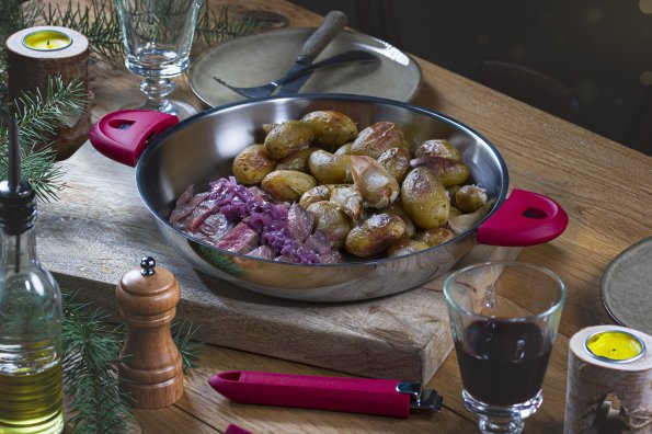 BAVETTE A L'ECHALOTE ET POMMES DE TERRE FACON BISTROT