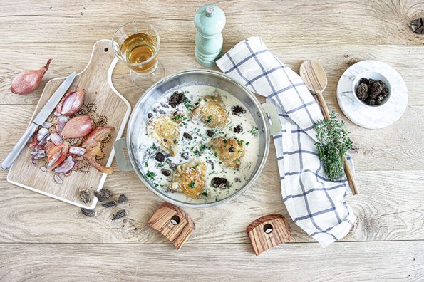 Poulet aux morilles et vin jaune
