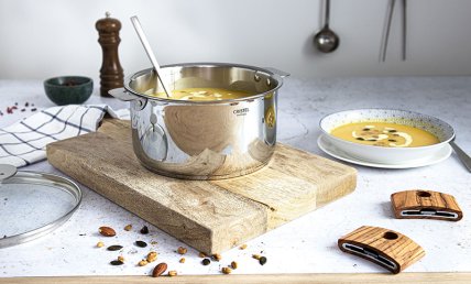 Soupe de patate douce, poireaux et coco