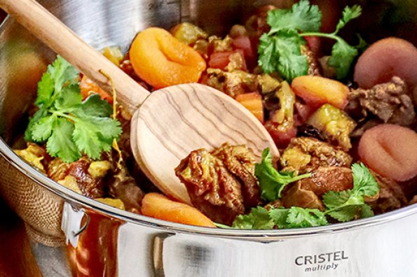 Tajine d’agneau abricots et raisins secs