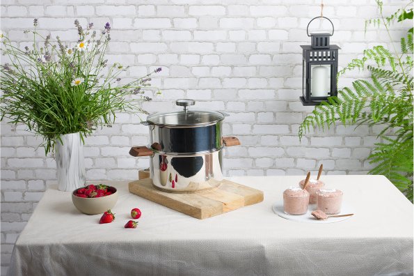 SOUFFLE RHUBARBE FRAISE A LA VAPEUR