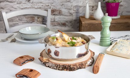 Risotto poulet, poire et gorgonzola