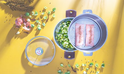 Saumon au mélange du Trappeur et choux de Bruxelles