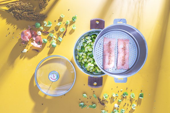 Saumon au mélange du Trappeur et choux de Bruxelles