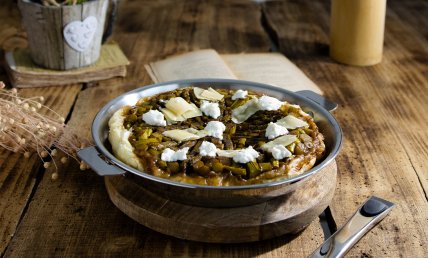 Tatin d’asperges ricotta et parmesan