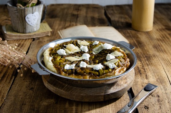 Tatin d’asperges ricotta et parmesan