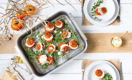 Tomates farcies à la ricotta, parmesan et ciboulette